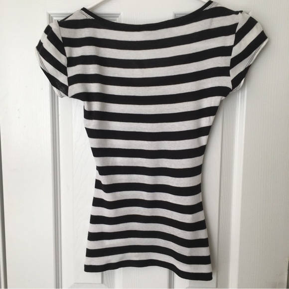 Black and White Striped Express Tee - Picture 5 of 13